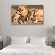 Quadro Decorativo Família de Leões em Canvas - Estilo Moderno para Sala, Quarto e Consultório - imagem 5