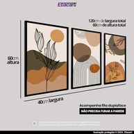 Quadro Decorativo Grande Minimalista Orgânico Floral Moderno - 120x60cm para Sala, Quarto e Escritório - imagem 4
