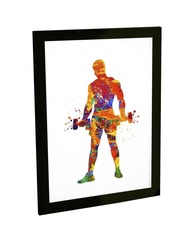 Quadro Decorativo A3 Musculação - Ilustração Colorida para Ambientes Esportivos - imagem 1
