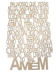 Quadro Oração Pai Nosso em MDF Crú 60x40cm - Recorte Decorativo para Parede com Inspiração Espiritual - imagem 2