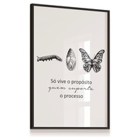 Quadro Decorativo Borboleta Metamorfose com Frase Inspiradora - 33x43cm - Moldura Preta - imagem 2