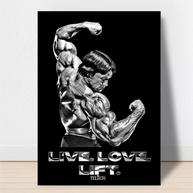 Quadro Decorativo para Academia GYM Motivação Arnold Treino (LIVE LOVE LIFT) - Inspire-se a Cada Treino - imagem 1
