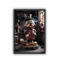Quadro Decorativo Mickey Desenho 33x24cm - Moldura em Madeira com Impressão HD - imagem 2