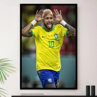 Quadro Decorativo Neymar Jr Careta Comemorando - Moldura Premium A4 23x33cm - imagem 2