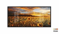 Quadro Decorativo Campo de Flores Pôr do Sol Girassol 130x60cm - Mosaico com Moldura Preta - imagem 4