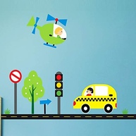 Adesivo Decorativo Infantil Carros na Cidade - 29 Peças para Quartos Criativos - imagem 5