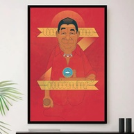 Quadro Zeca Pagodinho Caviar - Desenho Decorativo A4 23x33cm com Moldura Premium - imagem 1
