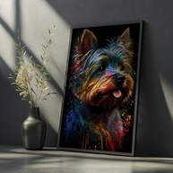 Quadro Decorativo Cachorro Yorkshire Colorido - Arte Moderna para Decoração Pet - imagem 3