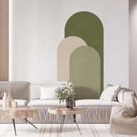 Adesivo Decorativo Arco de Cores Neutras - Lavável, Fácil Aplicação, Design Moderno para Sala e Quarto - imagem 2