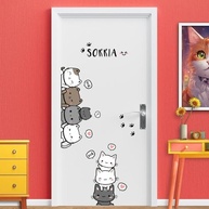Adesivo Decorativo Infantil Gatos - Lavável, Seguro e Fácil Aplicação para Quarto de Bebê - imagem 2
