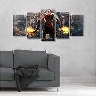 Quadro Decorativo Mosaico 5 Peças Kratos - Deus da Guerra | Arte Gamer para Decoração - imagem 3