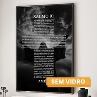 Quadro Decorativo Religioso Salmo 91 - Design Elegante Preto 60x90cm - imagem 5