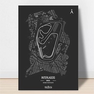 Quadro Decorativo Interlagos Autódromo Brasil - Pista Circuito 40x28cm | Decoração Automotiva Premium - imagem 2