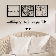 Quadro Decorativo 4 Peças Pássaros Vazado em MDF 3mm Preto - Design Moderno Quadríptico - imagem 5