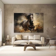 Quadro Decorativo Pintura de Cavalo 130x90cm - Arte Moderna para Quarto e Sala - imagem 2