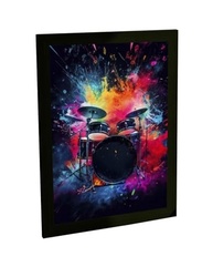 Quadro Decorativo Bateria - Ilustração Musical para Decoração de Quarto e Sala - imagem 2