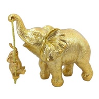 Elefante Decorativo em Resina Indiano - Sabedoria e Sorte para Sua Casa (Mãe e Filhote) - imagem 4