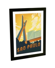 Quadro Decorativo A4 São Paulo – Ponte Octávio Frias | Arte Urbana Personalizada - imagem 1