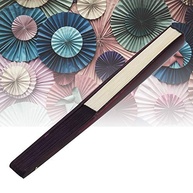 Leque Dobrável Decorativo 25,4 cm Madeira Artesanal - Ventilador Portátil para Casamento e Decoração de Ambientes - imagem 4