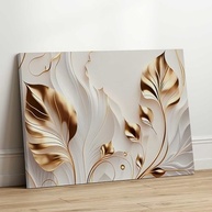 Quadros Decorativos 90x60cm - Arte Floral Dourado para Sala, Quarto e Escritório | Impressão Premium em Tecido - imagem 4