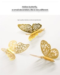 Borboletas 3D Ouro Rosa - Adesivos Decorativos para Parede, Vidro e Ambientes Modernos - imagem 5