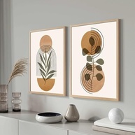 Quadros Decorativos com Moldura Abstrato Bege e Marrom - Kit com 2 Peças 30x40cm - imagem 4