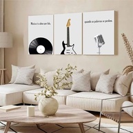 Kit 3 Quadros Decorativos Música Clássica Retro - Estilo Disco Moderno para Ambientes Criativos - imagem 3