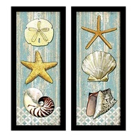 Kit 2 Quadros Decorativos 19x45 cm com Moldura Conchas - Estilo Praia para Ambientes Leves - imagem 5