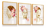 Quadros Decorativos Laminado Estética Facial Botox Clínica Consultório 43x63cm Moldura Dourada - imagem 1