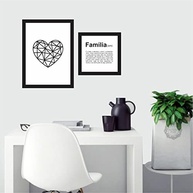 Quadros Decorativos Coração e Família para Quarto e Sala - Design Moderno Preto - imagem 5