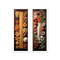 Kit 2 Quadros Decorativos para Cozinha Italiana com Moldura e Vidro - Design Elegante e Durável - imagem 2