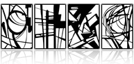 Quadros Decorativos para Escritório e Sala de Estar - Conjunto de 4 em Metal Preto Moderno 41x28cm - imagem 2