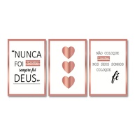Quadros Decorativos Sala Frase Motivacional - Kit 3 Placas para Ambientes Modernos - imagem 1