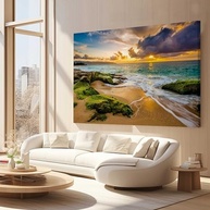 Quadros Decorativos Paisagem Praia 130x90cm - Transforme seu Ambiente com Estilo e Sofisticação - imagem 3