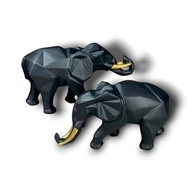Elefante Geométrico em Resina Preto - Decore com Estilo e Sofisticação - imagem 2