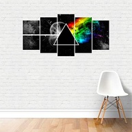 Quadro Pink Floyd Prisma Arco-Íris - MDF 130x60cm - Decore com Estilo Rock - imagem 3