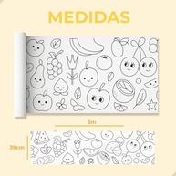 Mural Infantil de Pintar Adesivo 3m x 39cm - Frutinhas | Estimule Criatividade e Decore o Quarto - imagem 3