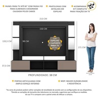 Rack Oslo com Painel para TV 65" e Espelhos – Organize e Decore - imagem 2