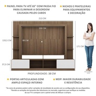 Rack e Painel TV 65" Oslo: Organize e Decore! - imagem 2