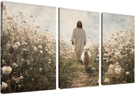 Kit 3 Quadros Decorativos Canvas Jesus - 50x70cm | Decore com Fé e Estilo - imagem 4