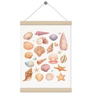 Moldura para Pôster Preppy Beach Seashell Starfish 30,5x40,6cm - Decore com Estilo Temático Marinho - imagem 2
