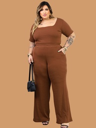 Conjunto Plus Size Elegante: Pantalona + Blusa Decote - imagem 2