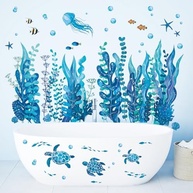 Adesivos de Parede DECOWALL DS12-8084 - Cenário Submarino com Tartarugas, Peixes e Algas Marinhas para Decoração Infantil - imagem 5