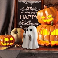 Estatueta de Fantasma com Dedo Médio - Resina Assustadoramente Divertida para Decoração de Halloween - imagem 4
