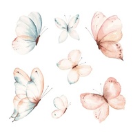 Adesivo de Parede Infantil Borboletas Aquarela - Decoração Delicada para Quarto de Bebê e Criança - imagem 2
