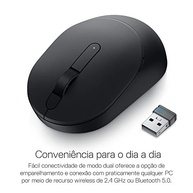Mouse sem fio e Bluetooth Dell MS3320W Preto - imagem 2