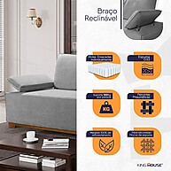 Sofá Bouclê Cinza 2,00m: Conforto Deluxe! - imagem 2