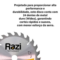 Disco Serra Circular 7.1/4" Madeira: Kit 10x Razi 24 Dentes - imagem 2