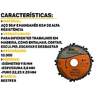 Disco Corte Madeira Esmerilhadeira: Bestfer 8 Dentes - imagem 2