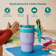 Copo Infantil Coldee 400ml com Tampa e Canudo - Isolado, à Prova de Derrames, Sem BPA - imagem 4